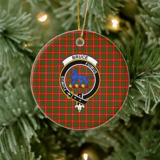 Décoration En Céramique Clan écossais Bruce Tartan et Crest (Arbre)