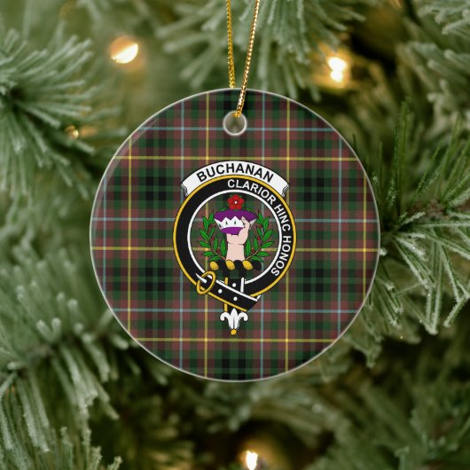 Décoration En Céramique Clan écossais Buchanan Chasse Tartan et Crest (Arbre)