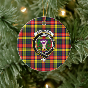 Décoration En Céramique Clan écossais Buchanan Modern Tartan and Crest