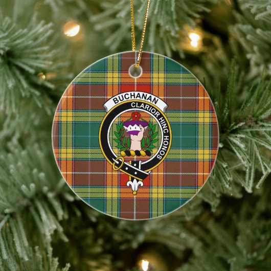 Décoration En Céramique Clan écossais Buchanan Old Sett Tartan et Crest (Arbre)