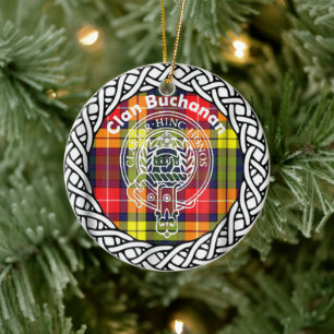 Décoration En Céramique Clan écossais Buchanan Tartan et Crest
