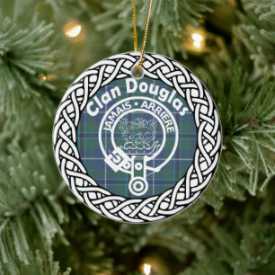 Décoration En Céramique Clan écossais Douglas Tartan et Crest