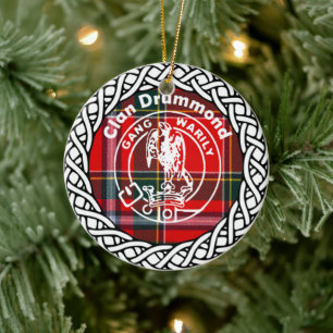 Décoration En Céramique Clan écossais Drummond Tartan et Crest