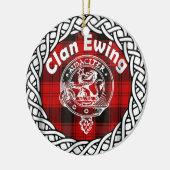 Décoration En Céramique Clan écossais Ewing Tartan et Crest (Gauche)