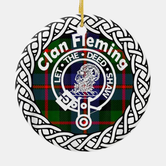 Décoration En Céramique Clan écossais Fleming Tartan et Crest (Dos)