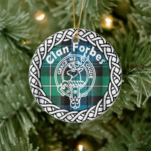 Décoration En Céramique Clan écossais Forbes Tartan et Crest (Arbre)