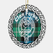 Décoration En Céramique Clan écossais Forbes Tartan et Crest (Gauche)