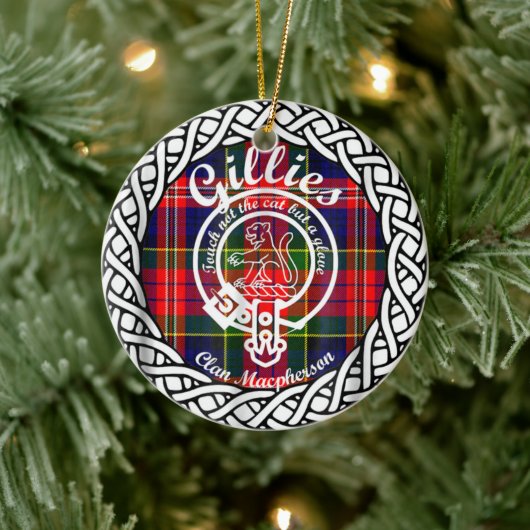 Décoration En Céramique Clan écossais Gillies Tartan et Crest (Arbre)