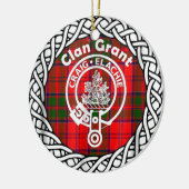 Décoration En Céramique Clan écossais Grant Tartan et Crest (Gauche)