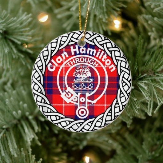 Décoration En Céramique Clan écossais Hamilton Tartan et Crest (Arbre)