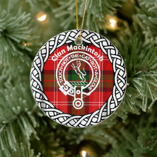 Décoration En Céramique Clan écossais Mackintosh Tartan et Crest (Arbre)