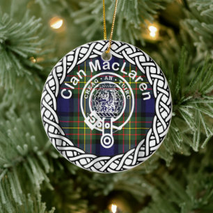 Décoration En Céramique Clan écossais MacLaren Tartan et Crest