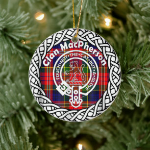Décoration En Céramique Clan écossais MacPherson Tartan and Crest