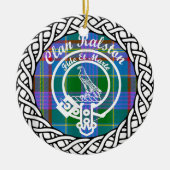 Décoration En Céramique Clan écossais Ralston Tartan et Crest (Devant)