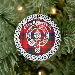 Décoration En Céramique Clan écossais Robertson Tartan et Crest