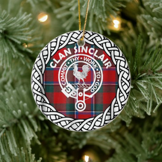 Décoration En Céramique Clan écossais Sinclair Tartan et Crest (Arbre)
