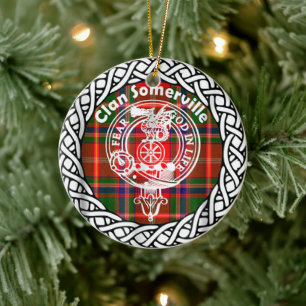 Décoration En Céramique Clan écossais Somerville Tartan and Crest