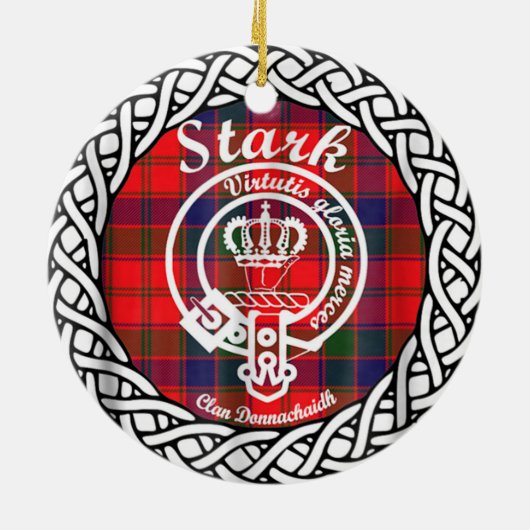 Décoration En Céramique Clan écossais Stark Tartan et Crest (Dos)