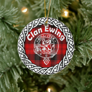 Décoration En Céramique Clan Ewing Tartan et Crest