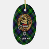 Décoration En Céramique Clan Farquharson Crest sur Tartan (Droite)