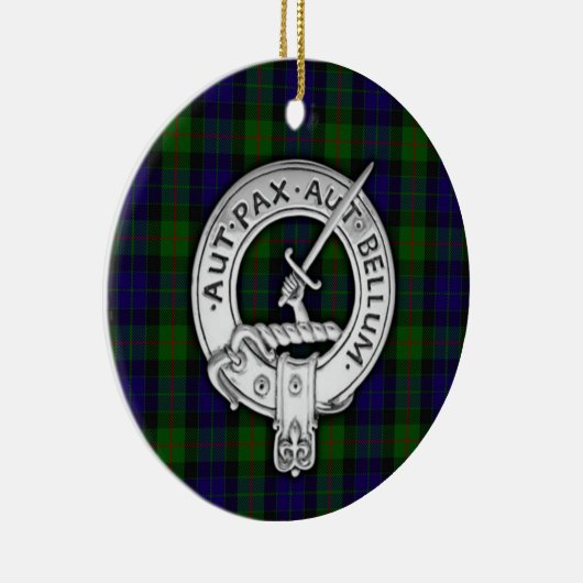 Décoration En Céramique Clan Gunn Crest & Tartan (Droite)