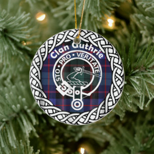 Décoration En Céramique Clan Guthrie Tartan et Crest