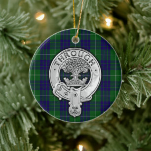 Décoration En Céramique Clan Hamilton Crest & Hunter Tartan