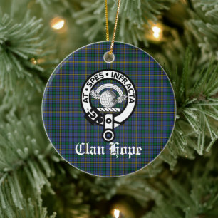 Décoration En Céramique Clan Hope Crest Badge & Tartan