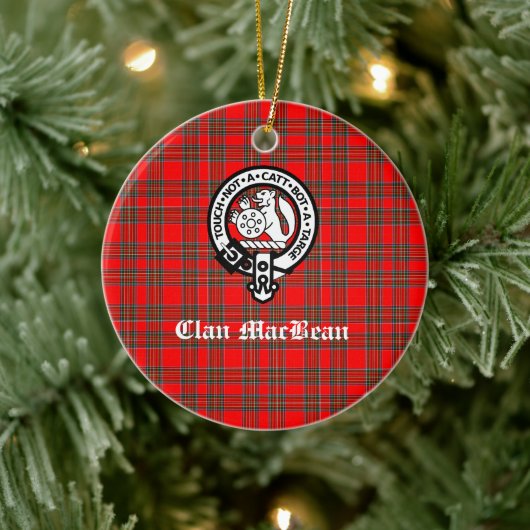 Décoration En Céramique Clan MacBean Crest Badge & Tartan (Arbre)
