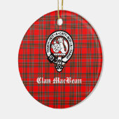 Décoration En Céramique Clan MacBean Crest Badge & Tartan (Gauche)