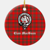 Décoration En Céramique Clan MacBean Crest Badge & Tartan (Dos)