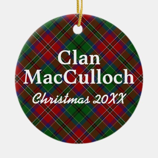 Décoration En Céramique Clan MacCulloch Scottish Tartan (Devant)