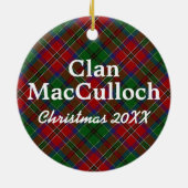 Décoration En Céramique Clan MacCulloch Scottish Tartan (Dos)