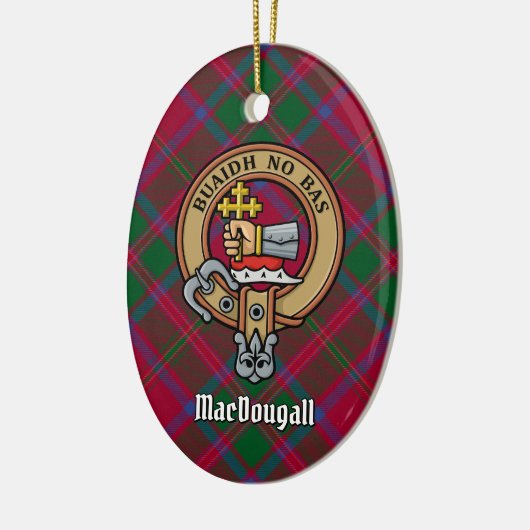 Décoration En Céramique Clan MacDougall Crest sur Tartan (Gauche)