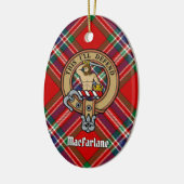 Décoration En Céramique Clan MacFarlane Crest sur Red Tartan (Gauche)