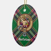 Décoration En Céramique Clan MacFarlane Crest sur Tartan de chasse moderne (Gauche)