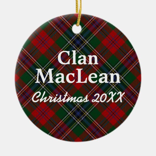 Décoration En Céramique Clan MacLean Scottish Tartan (Devant)
