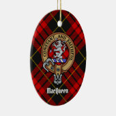 Décoration En Céramique Clan MacQueen Crest sur Tartan (Droite)