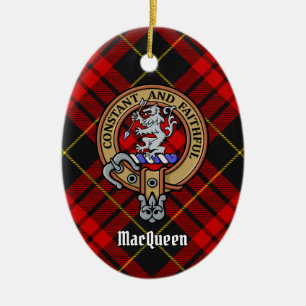 Décoration En Céramique Clan MacQueen Crest sur Tartan