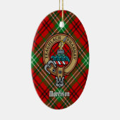 Décoration En Céramique Clan Morrison Crest sur Red Tartan (Droite)