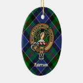 Décoration En Céramique Clan Paterson Crest sur Tartan (Droite)