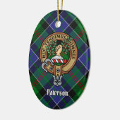 Décoration En Céramique Clan Paterson Crest sur Tartan (Gauche)