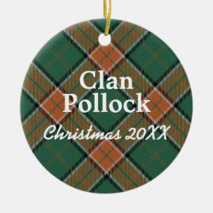 Décoration En Céramique Clan Pollock Scottish Tartan