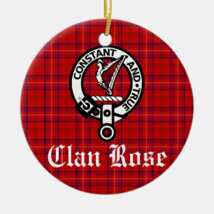 Décoration En Céramique Clan Rose Crest et Tartan Personnalisé