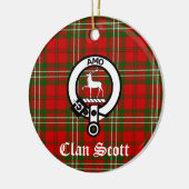 Décoration En Céramique Clan Scott Crest Badge et Tartan (Gauche)