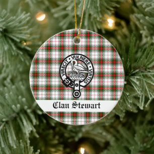 Décoration En Céramique Clan Stewart Crest & Tartan personnalisable