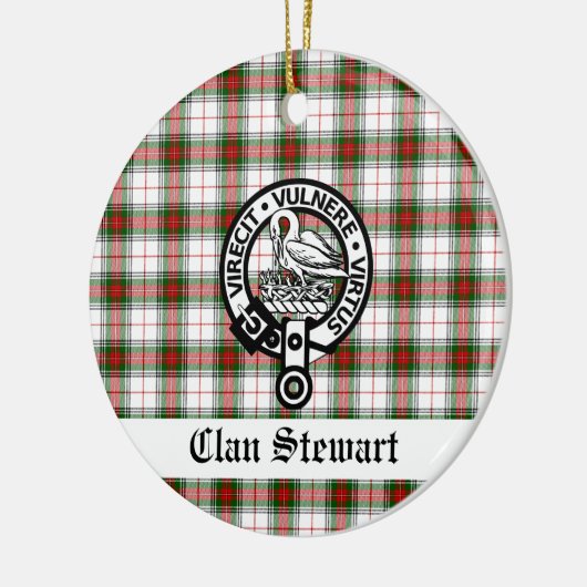 Décoration En Céramique Clan Stewart Crest & Tartan personnalisable (Gauche)