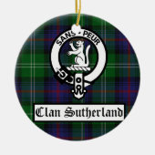 Décoration En Céramique Clan Sutherland Crest Badge & Tartan personnalisab (Devant)