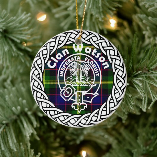 Décoration En Céramique Clan Watson Tartan and Crest (Arbre)
