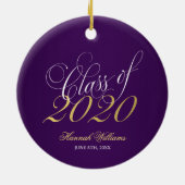 Décoration En Céramique Classe d'or de script Purple de 2020 (Dos)